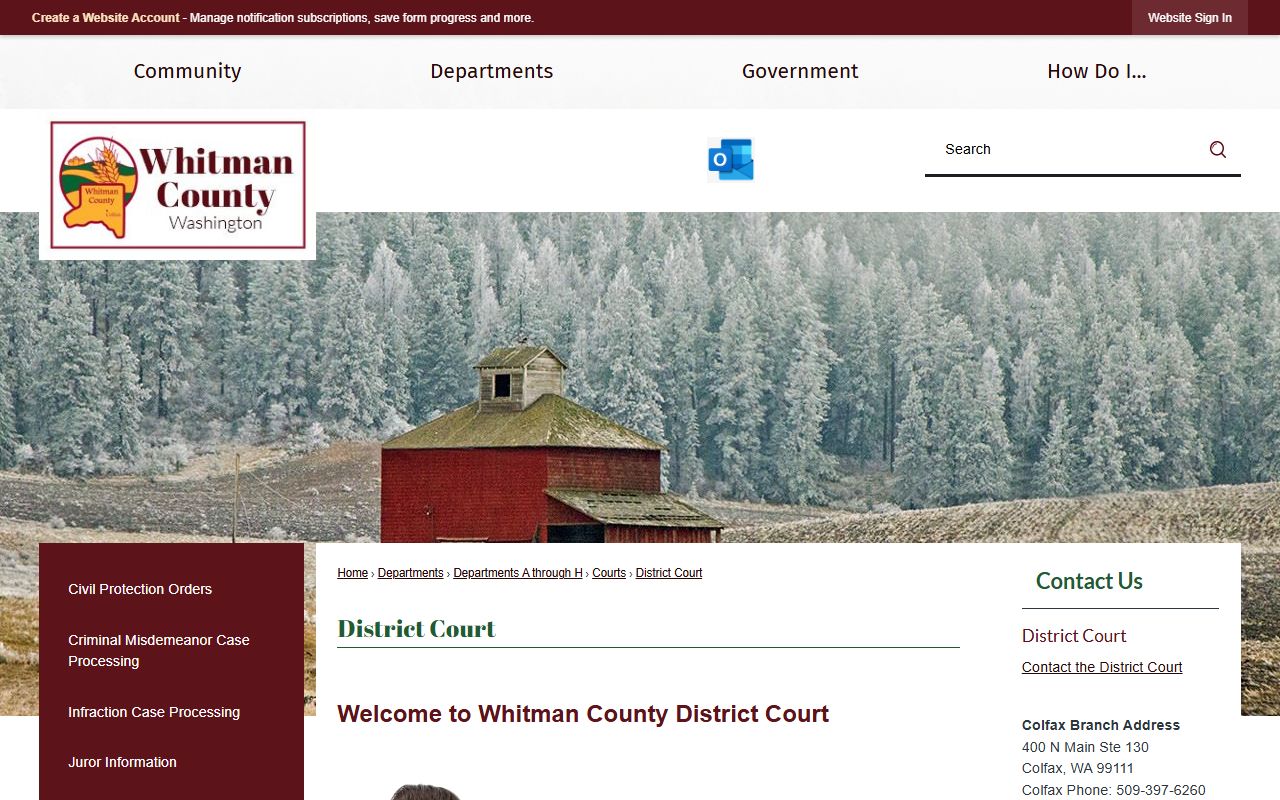 Whitman County District Court records after jail arrest